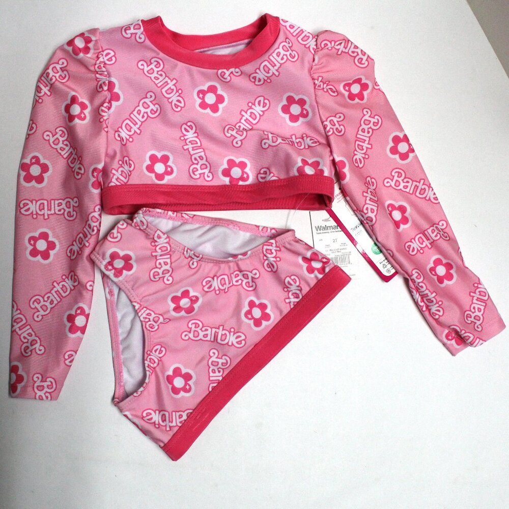 Mattel Barbie NWT Toddler Rashguard 2 Piece Set Size 2T